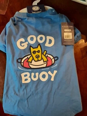 Camisa Life Is Good Dog nova com etiquetas tamanho grande (mais parecida com uma média) bóia náutica menino - Imagem 1 de 4