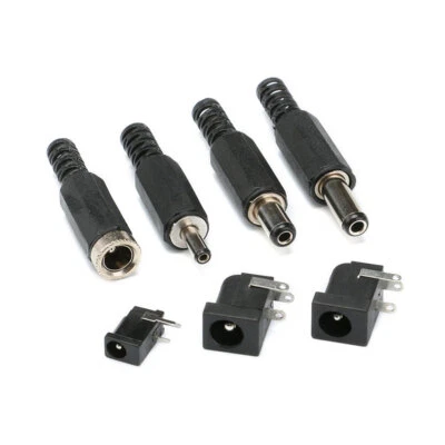 DC Power Male Plug Female Socket Jack Adapter Connector 3.5-1.1 5.5-2.1/2.5MM  - Image 1 of 4