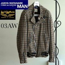 Vintage 2003 AW Junya Watanabe Comme Des Garcons Lewis Leather Jacket Size L