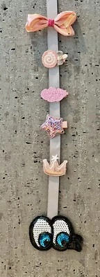 Grampos de cabelo feitos à mão com suporte acessórios cabide de armazenamento meninas presente urdidura - Imagem 1 de 2