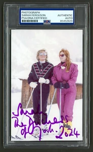Foto firmada por Sarah Ferguson (PSA) Duquesa de York con Princesa Diana Royal Auto - Imagen 1 de 2
