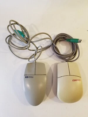 par de ratones trackball vintage ratón ordenador hp m-s34, compaq mus9j Foto 1 de 2