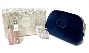 DIOR The Beauty Ritual SET - 5 Bolso con Cremallera TERCIOPELO AZUL MARINO NUEVO - Imagen 1 de 10