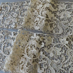 Antique Italian Handmade GROS POINT de VENISE Needle LACE Trim 7" Wide X 52" - Picture 1 of 10