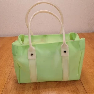 Besso Jelly Handtasche transparent Kunststoff Sommer Strandtasche hellgrün fleckig - Bild 1 von 22