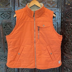Nuevo Chaleco Reversible Carhartt XL Naranja Óxido Tostado Utilitario Sherpa Defender Para Mujer - Imagen 1 de 15