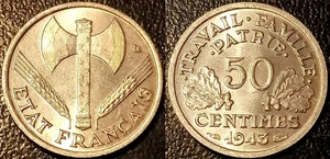 France - État Français - Pétain - 50 centimes francisque 1943 SPL !! F.196/2 - Imagen 1 de 1