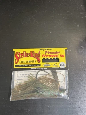 Strike King Denny Brauer PPJ38-11 南瓜绿片专业模型夹具 3/8 盎司全新带盒 — 第 1/2 张图片