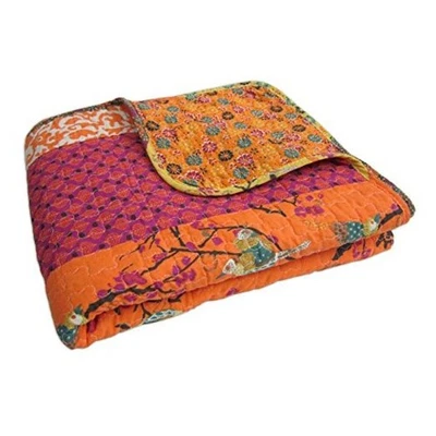  - Manta acolchada reversible súper suave, ropa de cama bohemia, mandarina Foto 1 de 4