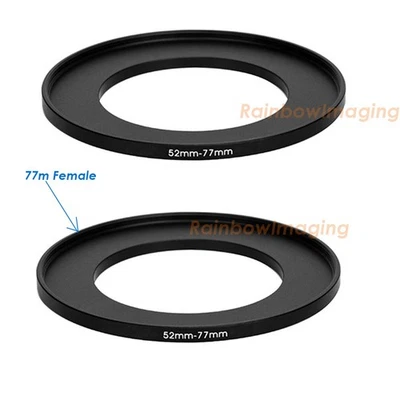 (2 Pcs) 52-77mm 52mm to 77 mm Metal Step Up Lens Filter Ring Adapter - Image 1 of 3