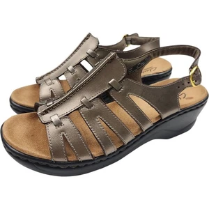 Sandalias Clarks Lexi Caléndula Cómodas 10 W Anchas Tiras Estaño Bronce 37487 - Imagen 1 de 10