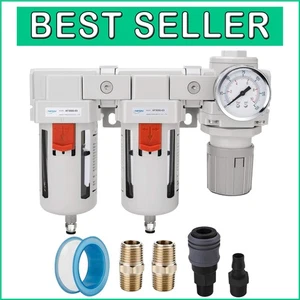 Professional-Grade Air Filter & Regulator with Semi-Auto Drain - 3/8" NPT - Picture 1 of 9