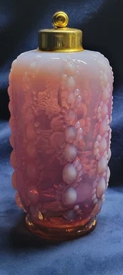Vintage Antique~Fenton DeVilbiss~Cranberry Opalescent Pearls Perfume Atomizer - Image 1 of 4