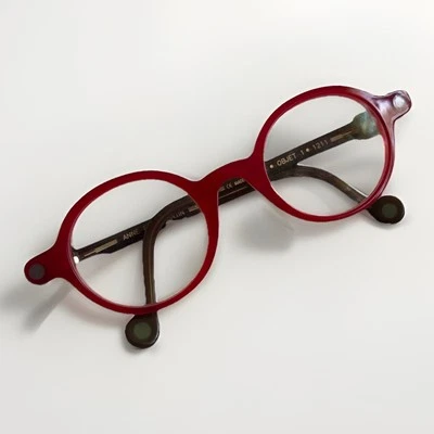 Vintage Anne Et Valentin Red & Brown Plastic Frames Eyeglasses Made in France - Image 1 of 4