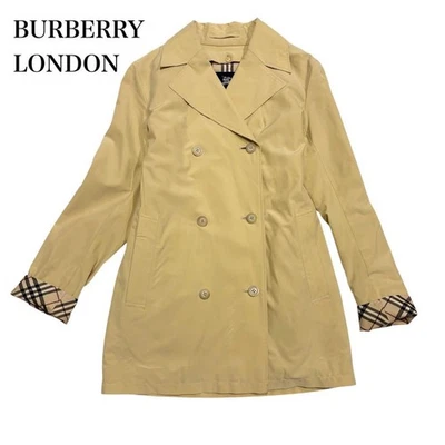 Gabardina BURBERRY, corta, cuadros Nova, beige, talla L Foto 1 de 4
