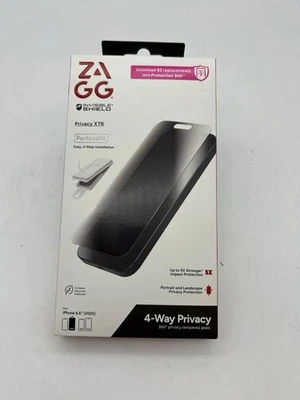 ZAGG - 4-Way Privacy XTR Glass Screen Protector for Apple iPhone Air - Black - Image 1 of 2