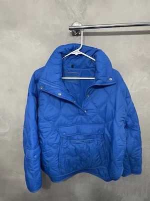 Blue BlankNYC Pullover Puffer Jacket Size Small Lots Of Pockets - Image 1 of 4