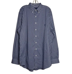 Ralph Lauren Shirt Mens XLT Tall Performance Blue Plaid Button Down Long Sleeve - Picture 1 of 19