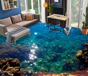 3D Blue Sea SKE2522 Floor WallPaper Print Decal Epoxy Floor Deco Kay - Picture 1 of 6