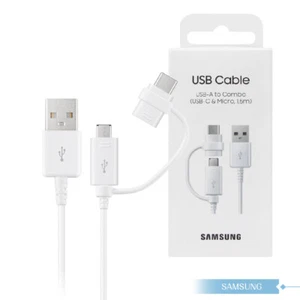 Combo Original Samsung Oficial EP-DG930 Cable de Datos (USB-C y Micro USB) Blanco - Imagen 1 de 6
