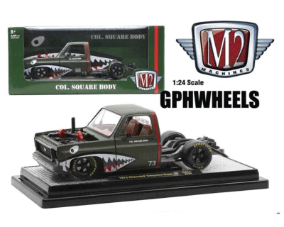 M2 MACHINES 1973 CHEVY CHEYENNE COL SQUAREBODY BEDLESS TRUCK -Green, 1:24 1/8000 - Image 1 of 3