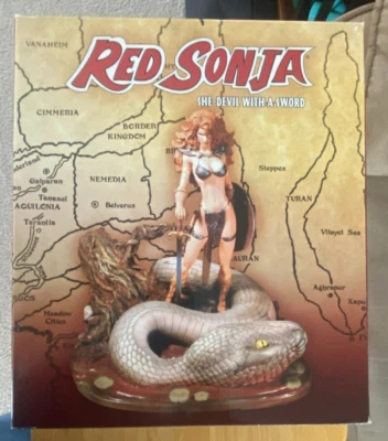NUEVA Estatua de Michael Turner Dynamite Red Sonja She-devil with a Sword 7.5" Nueva en Caja Foto 1 de 4