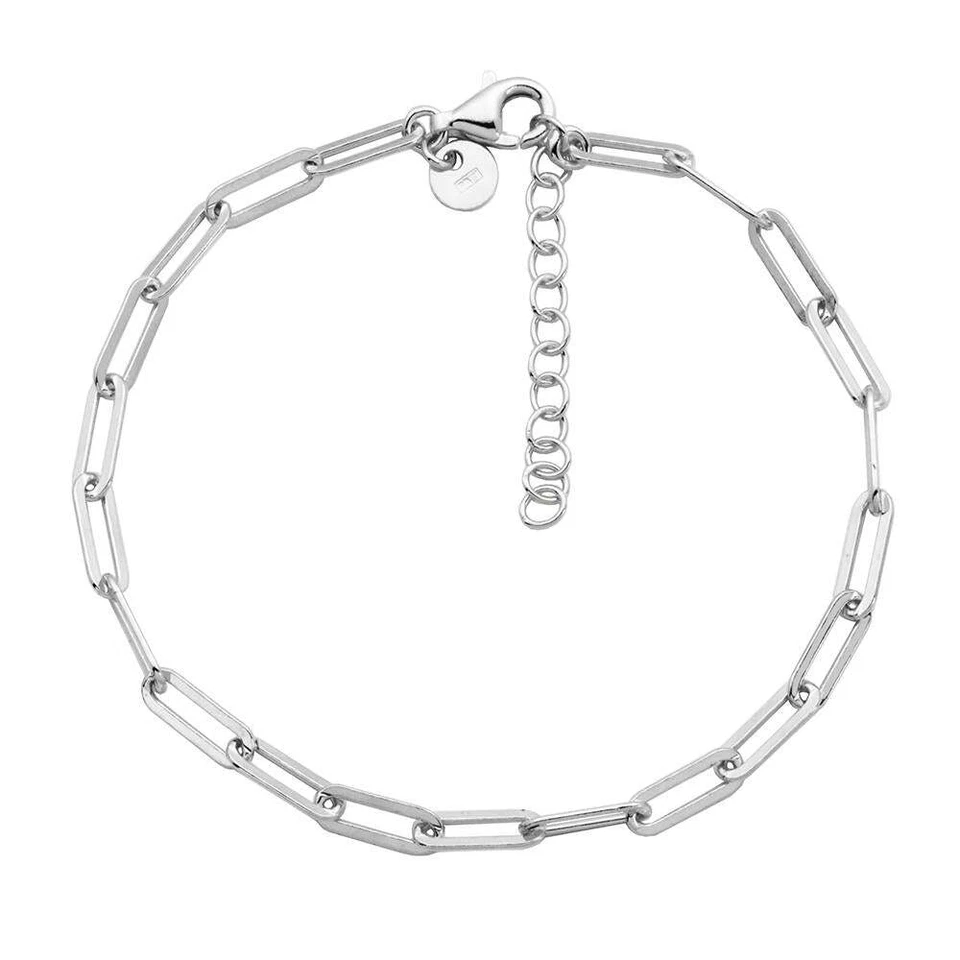 Pulsera de cadena con clip de plata esterlina Charles Garnier de 6,75"+1,25" de 3 mm Foto 1 de 1