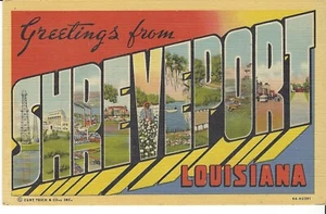 POSTCARD GREETINGS FROM SHREVEPORT LOUISIANA LARGE LETTER - Picture 1 of 2