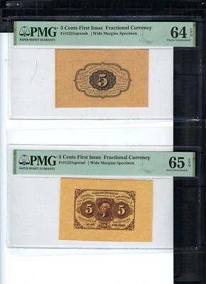 FR 1231 SPECIMEN Wide Margin Front&Back PMG65EPQ,64EPQ Set Of 2 - Image 1 of 2