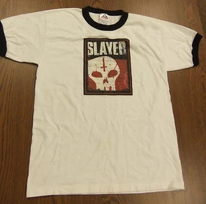 Slayer 1996 Undisputed Attitude T Shirt White Black Ringer Large Alstyle Apparel - Picture 1 of 6