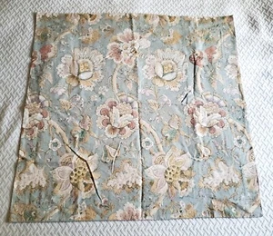 Pottery Barn Linen-Blend Euro Sham Light Blue and Tan Jacobean Floral - Picture 1 of 5