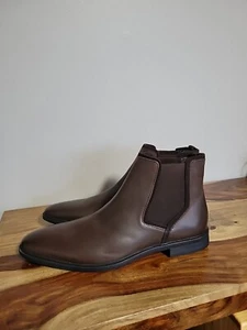 ASOS Design Men's Leather Chelsea Casual Boots Brown Size 12 New Without Box  - Picture 1 of 14