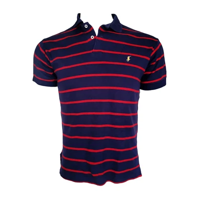 Polo de Ralph Lauren M Polo a Rayas Rojo Marino, 100% Algodón, Hecho en EE. UU. Foto 1 de 4