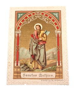 German Holy Prayer Card Victorian Card Sanctus Mathias Society Divine Word CSM3 - Picture 1 of 4