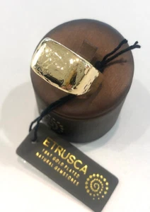 Women's Ring ETRUSCAN JEWELLERY 18KT YELLOW GOLD PLATED BRONZE BAND SIZE 18 - Picture 1 of 9