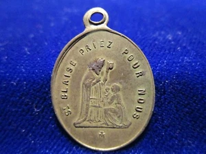 Medalla San Blas de latón San Pedro y Pablo FRANCÉS 1" de largo - Imagen 1 de 2