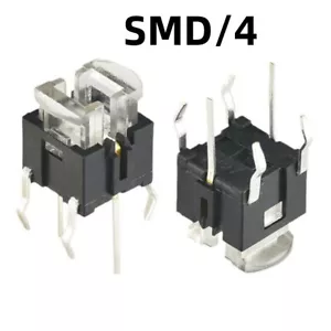 4 Pin/SMD LED Illuminated Switch Momentary Push Button Tactile SPST Micro PCB - Picture 1 of 17