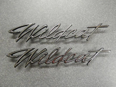 Buick Wildcat 1969 guardabarros delantero scripts emblemas 69 guión "Wildcat" nuevo par Foto 1 de 4