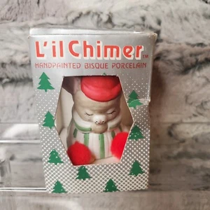 VTG JASCO L'il Chimer Porcelain Bell  Christmas Tree Ornament, Mouse in PJ's - Picture 1 of 9