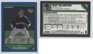 2007 Bowman Chrome Blue Refractor /150 Troy Tulowitzki #216 Rookie RC