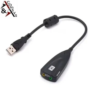 Mini Soundkarte USB 7.1 Kanal Dynamic 3D Surround Sound-Effekt Kabel Black 20cm - Bild 1 von 5