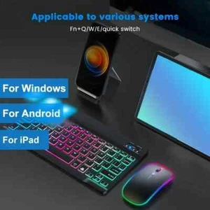 RGB Luminous Wireless Mini Keyboard, iPad, Tablet, Smartphone And Android Windws - Afbeelding 1 van 5