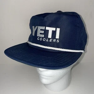 Yeti Coolers Men's Navy Blue Trucker Hat w/ White Rope Adjustable Snapback 2016 - Picture 1 of 9