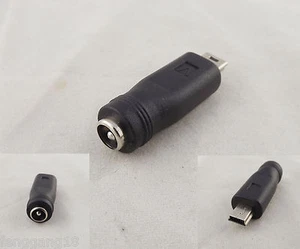 DC Power 5.5mm x 2.1mm Female To Mini USB 5 Pin Male Converter Charger Adapter - Picture 1 of 3
