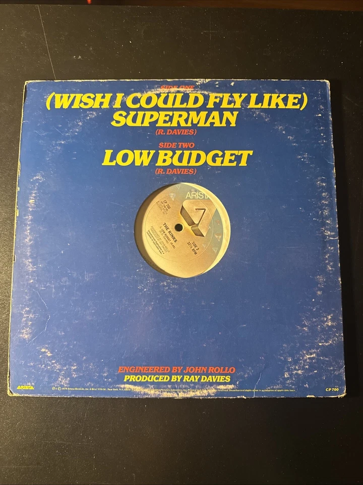THE KINKS - SUPERMAN/LOW BUDGET 12" Single CP700 Arista Vinyl 1979 - Image 1 of 4