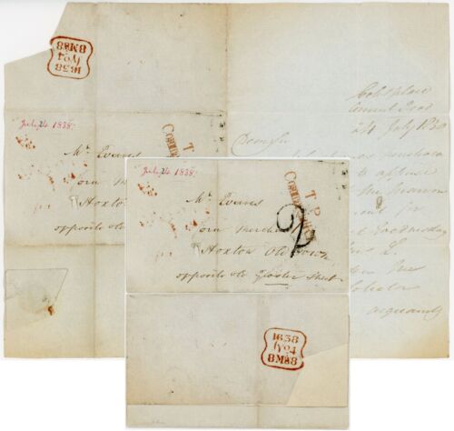 1838 LETTER to EVANS CORN MERCHANT HOXTON OLD TOWN LOCAL T.P COMMERCIAL ROAD 2d