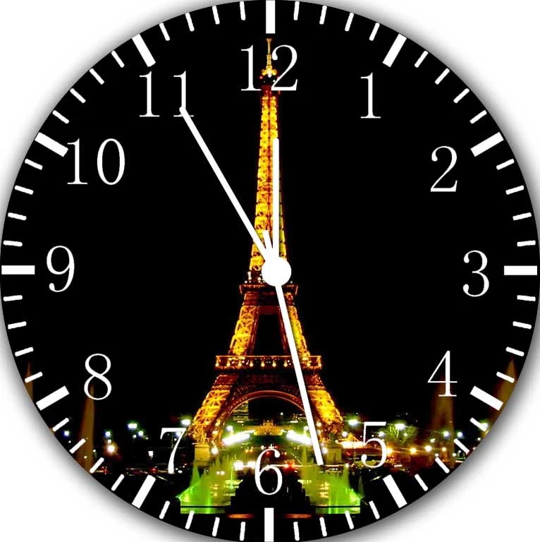 Reloj de pared Torre Eiffel sin marco sin bordes para regalos o decoración del hogar E100 Foto 1 de 1