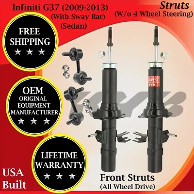 Puntales delanteros KYB OEM con barra estabilizadora para Infiniti G37 2009-2013 4x4 garantía de por vida. Foto 1 de 4