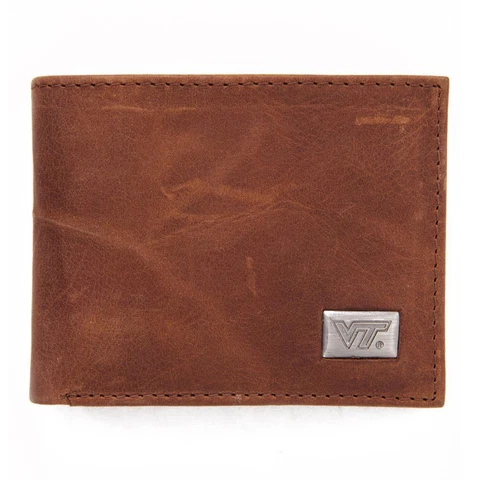 Virginia Tech VT Hokies Wallet Bifold Leather Wallet Cover