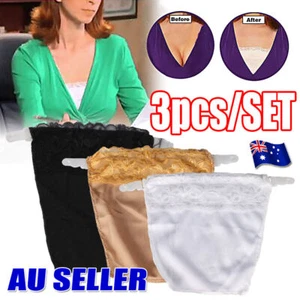 Women Cami Secret Lace Clip-on Mock Camisole Bra Overlay Modesty PanQT - Picture 1 of 9